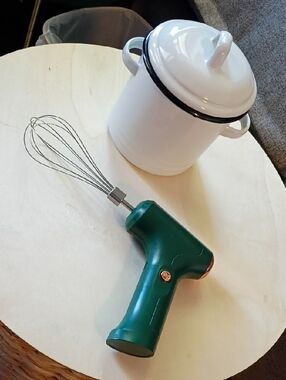 Green Electric Hand Mixer Whisk - Compact Kitchen Tool